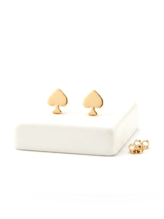 kate spade Jewelry - New KATE SPADE Women’s Signature Spade Gold Tone Stud Earrings Authentic